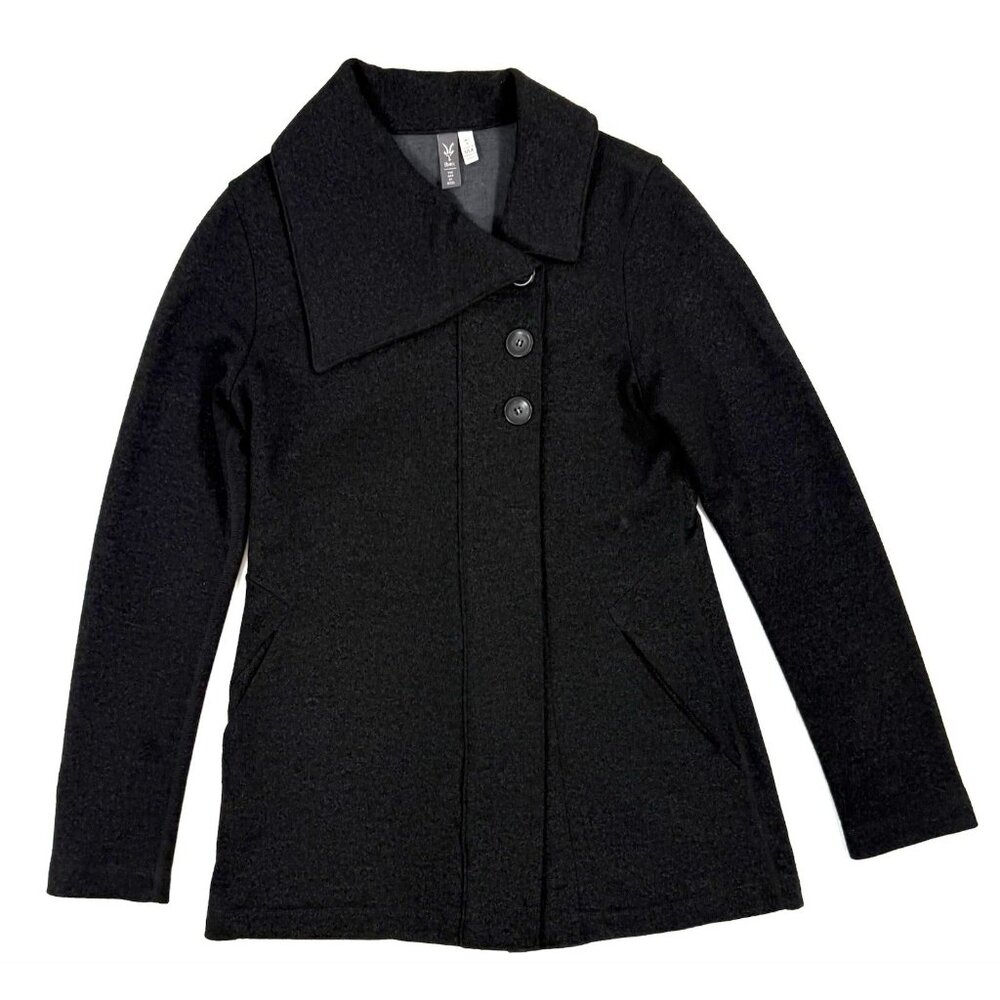Ibex Reese Cardigan Sweater Womens Merino Wool Jacket Size Small Black